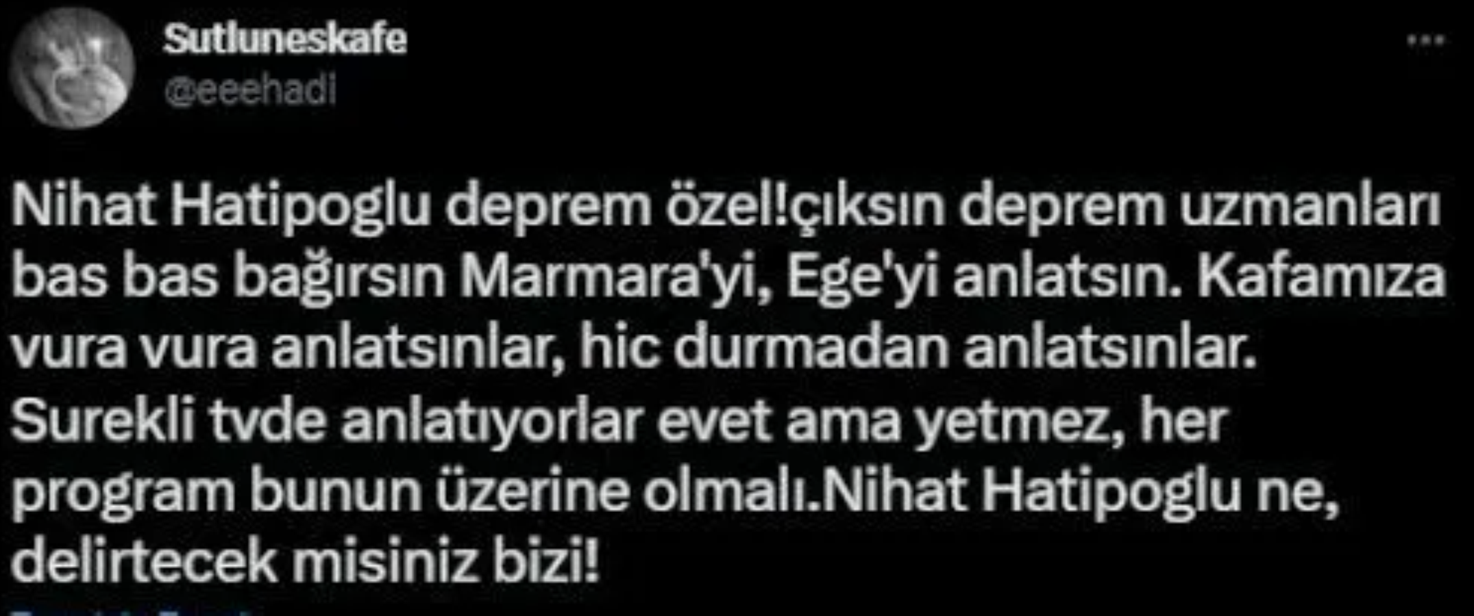 ATV'nin 'Nihat Hatipoğlu ile Deprem Özel' programına tepki! Planlamalarımızı 'kader' zihniyetiyle yapmamız yetmedi mi?