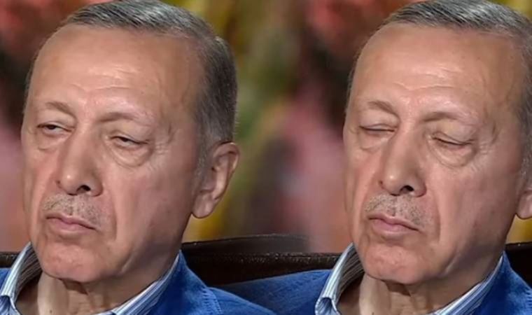 Erdoğan canlı yayında uyuyakaldı