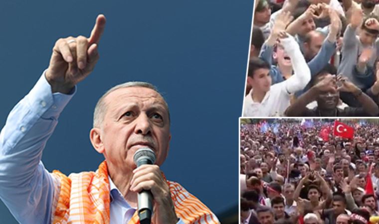 Erdoğan'ın konuştuğu AKP mitinginde dikkat çeken kare: Millet İttifakı'nın kalp işaretini yaptılar