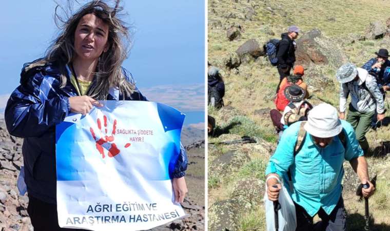 'Sağlıkta Şiddete Hayır' demek için Süphan Dağı’na tırmandı