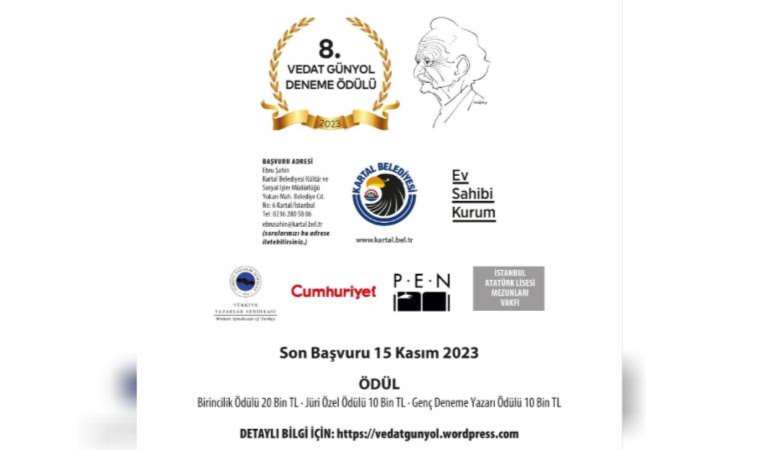 Vedat Günyol 8. Deneme Ödülü yarışması için başvurular başladı