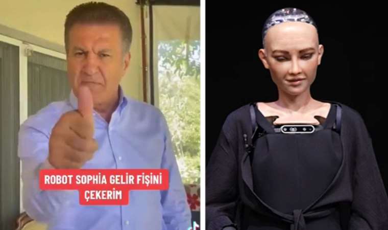 Mustafa Sarıgül robot Sophia'ya böyle seslendi: 'Fişini çekerim senin'