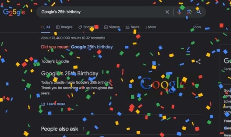 Google 25'inci yaşını kutluyor