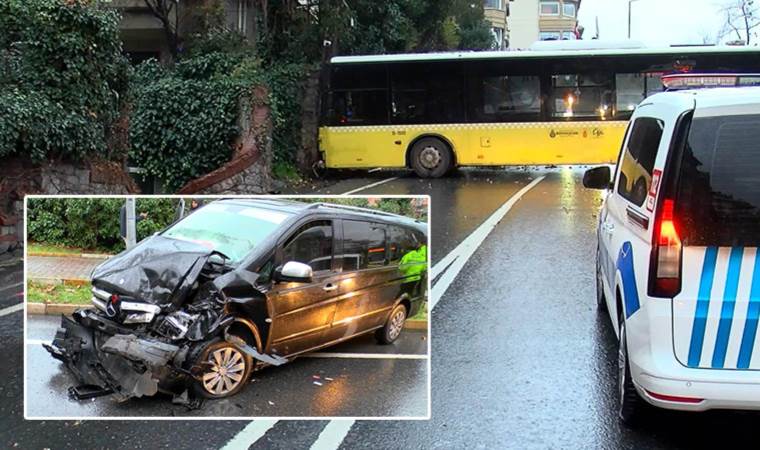 Beşiktaş'ta İETT otobüsü duvara çarptı: Yaralılar var