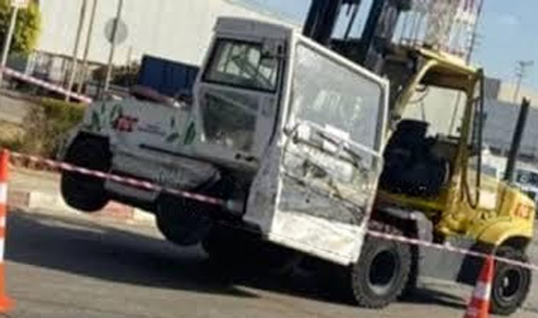 Havalimanında kadına forklift çarptı... Ağır yaralandı!