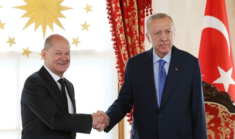 Erdoğan, Almanya Başbakanı Olaf Scholz’u kabul etti