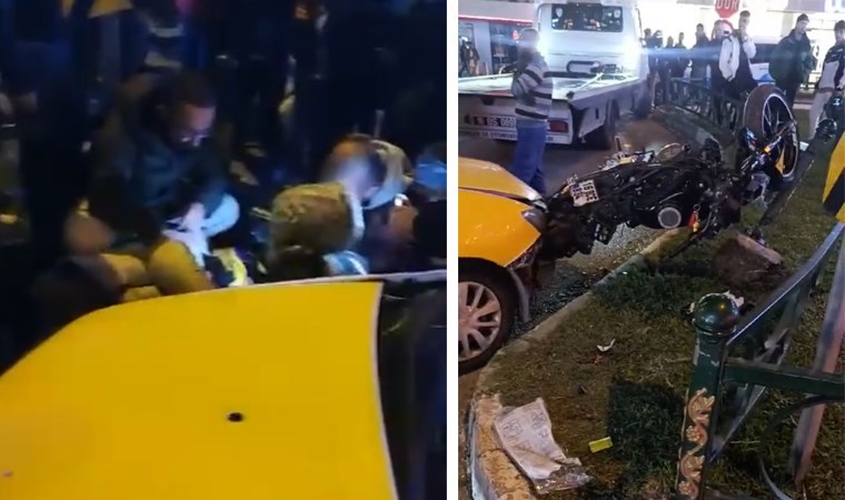 Bursa'da ticari taksi ile motosiklet çarpıştı: 1’i ağır 2 yaralı