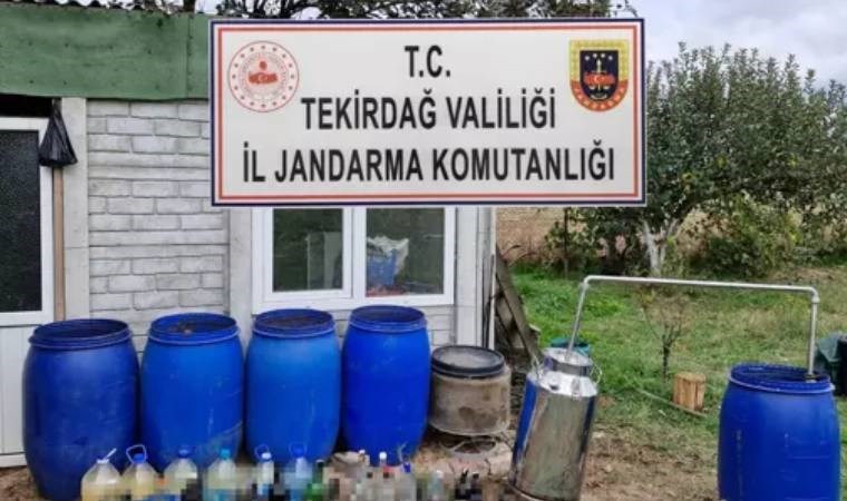 Tekirdağ'da 558 litre sahte içki ele geçirildi