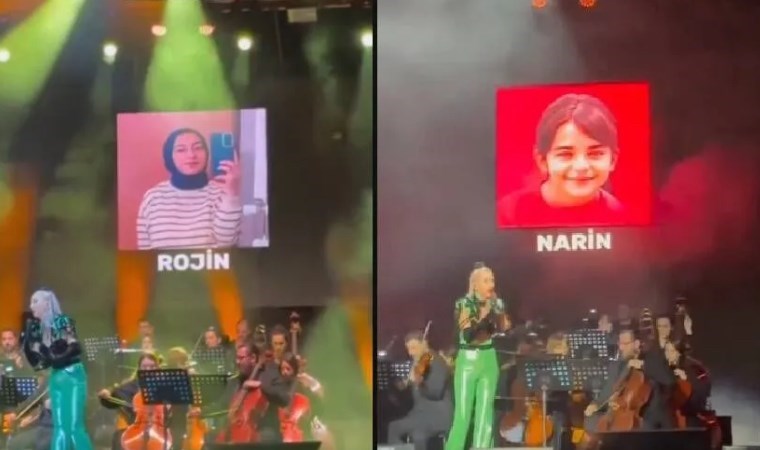 Rojin, Narin, Leyla... Hande Yener konserinde 'Ünzile' şarkısı eşliğinde dev ekrana öldürülen çocukları yansıttı