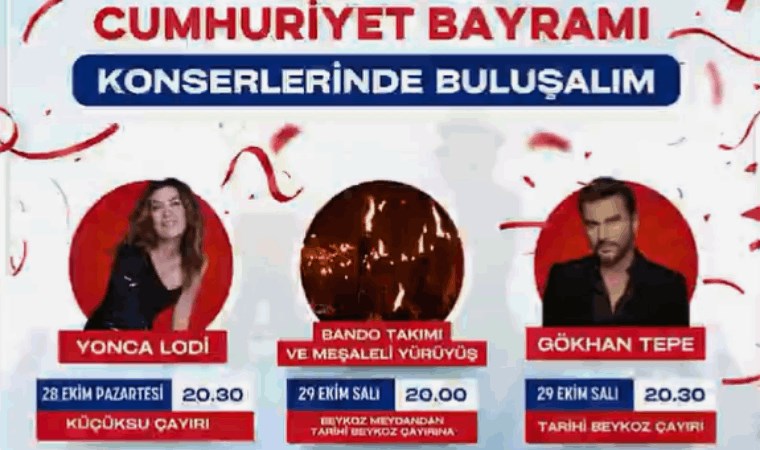 29 Ekim Cumhuriyet Bayramı konser takvimi 2024! 29 Ekim Cumhuriyet Bayramı'nda İstanbul'da hangi ilçede, kimin konseri var?