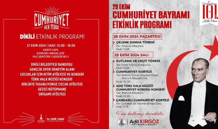 29 Ekim Cumhuriyet Bayramı konser takvimi 2024! 29 Ekim Cumhuriyet Bayramı'nda İzmir'de hangi ilçede, kimin konseri var?