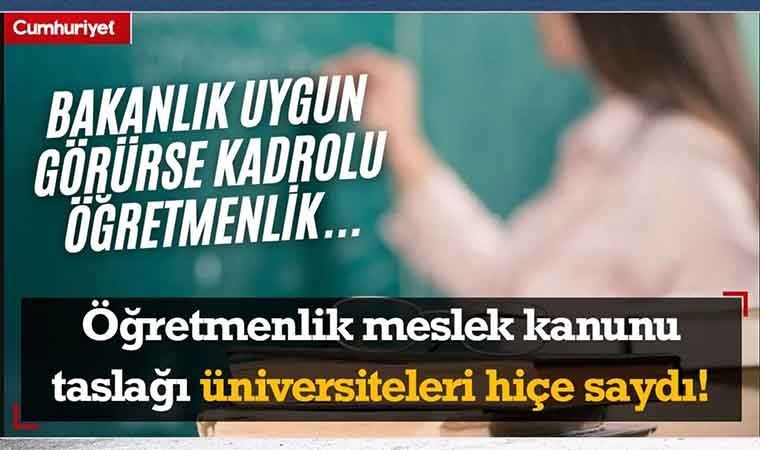 Öğretmenlik meslek kanunu taslağı...