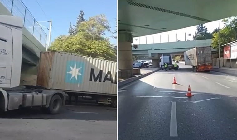 Bakırköy'de TIR üst geçite çarptı: Trafik yoğunluğu yaşanıyor!