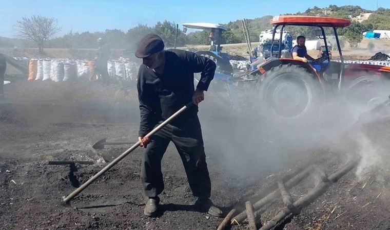 Yozgat'ta mangal kömürü üretimi: Gece gündüz nöbet tutarak bu işi yapıyorlar