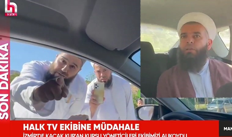 İzmir'de tarikatçılardan Halk TV ekibine müdahale!