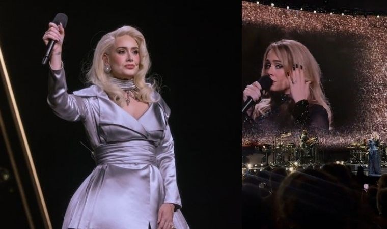 Adele, Las Vegas sahnesinde nişan yüzüğüyle göz kamaştırdı