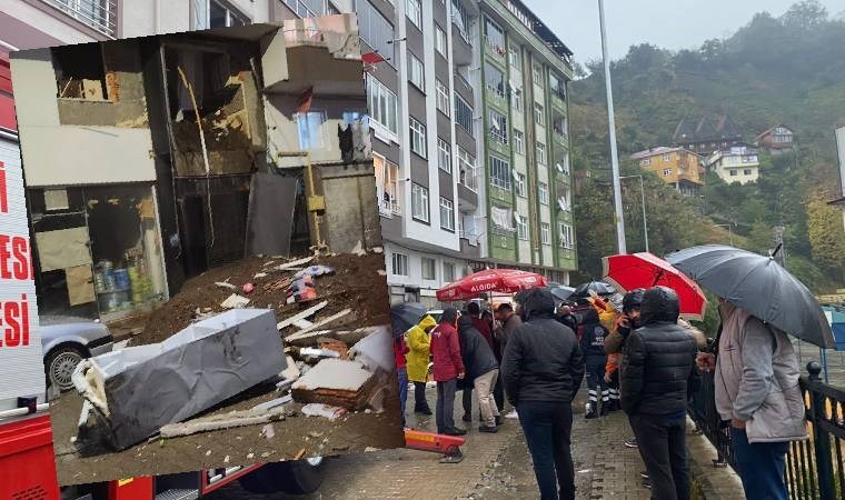 Rize'de heyelan meydana geldi