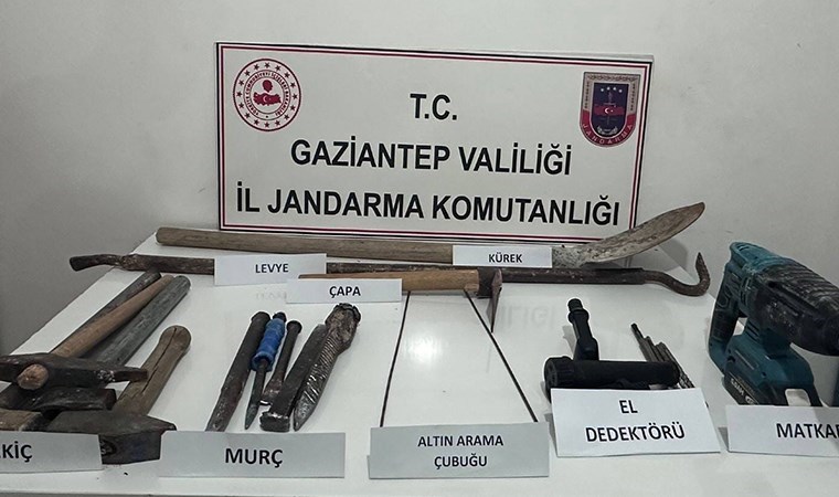 El dedektörü, matkap, murç... Gaziantep'te 'kaçak kazı' operasyonu: 3 gözaltı