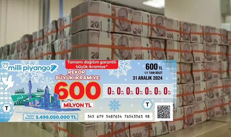 Milli Piyango yılbaşı çekilişi büyük ikramiyesi bu yıl 600 milyon TL