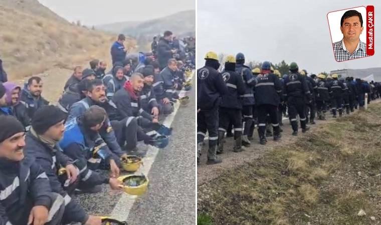 Ankara Çayırhan'daki maden işçileri Hazine ve Maliye Bakanlığı'na yürüyor