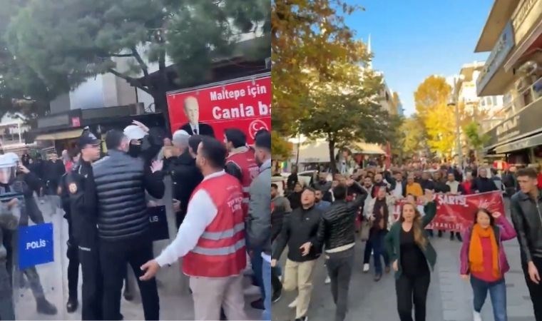 Kayyum protestosunda arbede: Maltepe'de polis barikatı aşıldı!