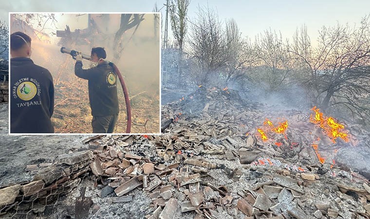 Kütahya'da korkutan çöplük yangını: 10'dan fazla eve sıçradı