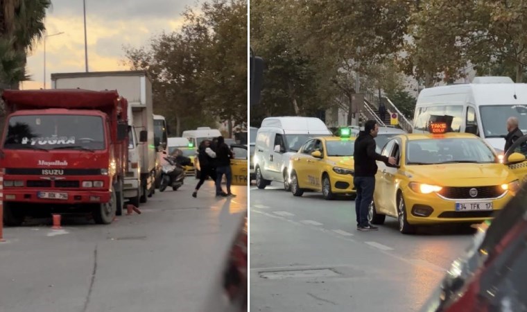 Yer Beyoğlu... Taksi durmayınca çılgına döndü, aracın aynasını kırdı!