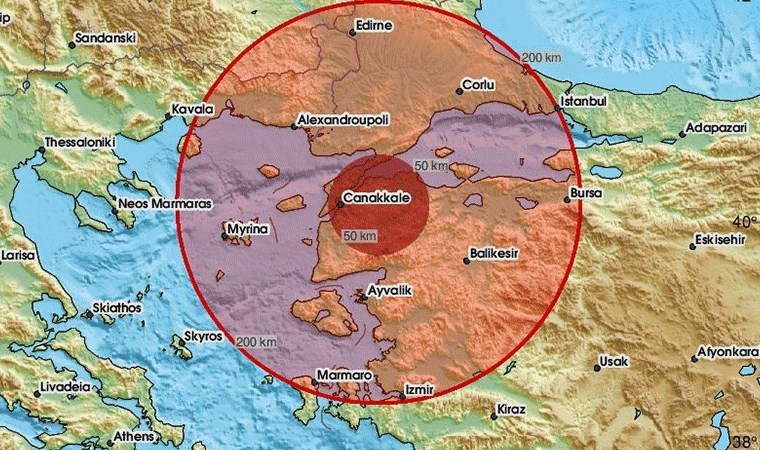 Çanakkale'de deprem!