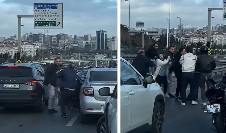 Bakırköy'de sürücülerin 'yol' kavgası: Tekme ve yumruklar havada uçuştu!