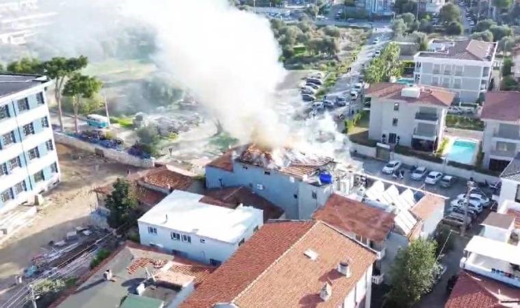 Çeşme’de korkutan motel yangın!