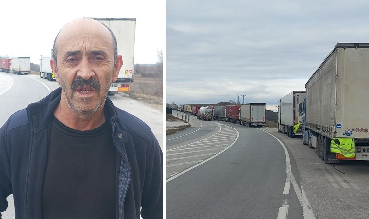 Soğuk havada TIR kuyruğu 30 kilometreyi geçti