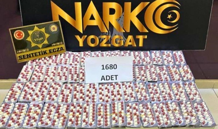 Yozgat’ta şahsın üzerinden bin 680 adet uyuşturucu çıktı