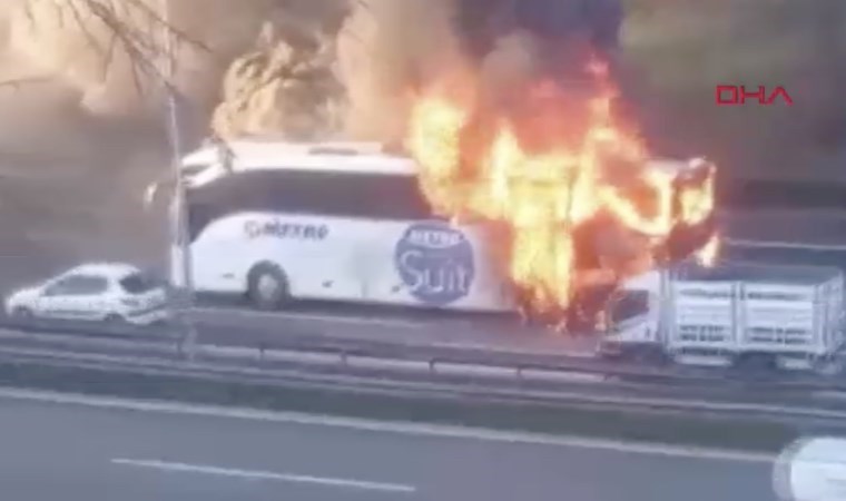 Son dakika... İstanbul'da yolcu otobüsünde yangın: Yolcular ölümden döndü!