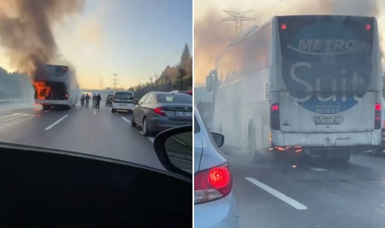 İstanbul’da yolcu otobüsünün alev almaya başladığı anların görüntüleri ortaya çıktı