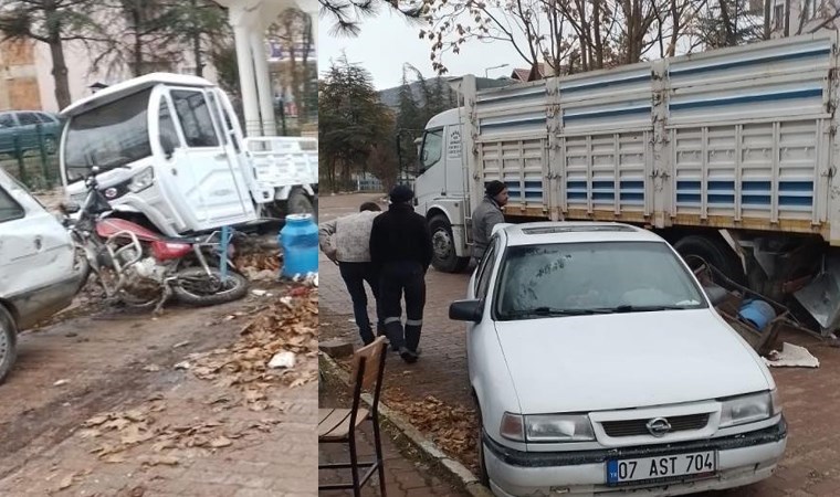 Isparta Yalvaç'ta freni boşalan kamyon mahalleyi birbirine kattı: mucize kurtuluş!