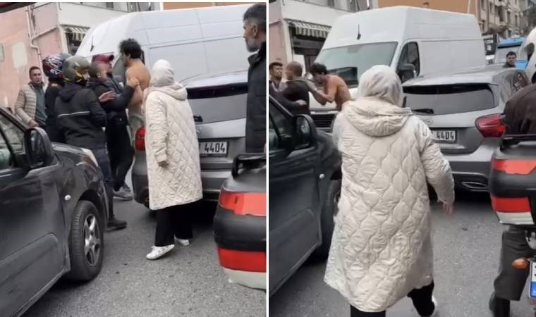 Ümraniye'de 'yol' kavgası: Üstünü çıkarıp şoföre saldırdı!