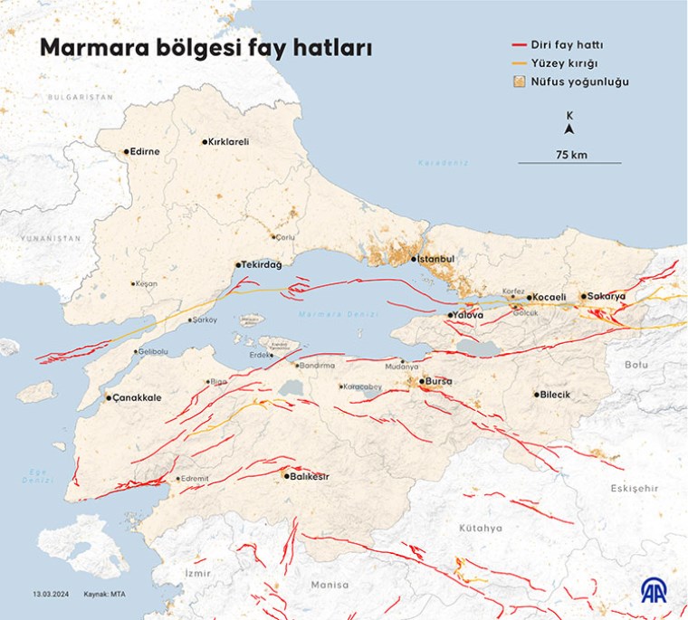 Yenilenmiş MTA diri fay haritası paylaşıldı: İşte bölge bölge altından fay hattı geçen şehirler...