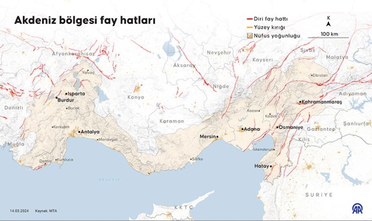 Yenilenmiş MTA diri fay haritası paylaşıldı: İşte bölge bölge altından fay hattı geçen şehirler...