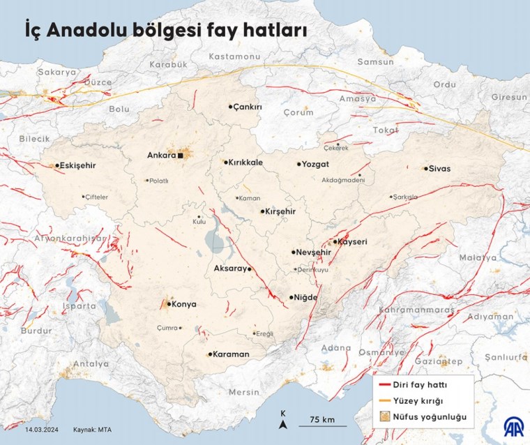 Yenilenmiş MTA diri fay haritası paylaşıldı: İşte bölge bölge altından fay hattı geçen şehirler...