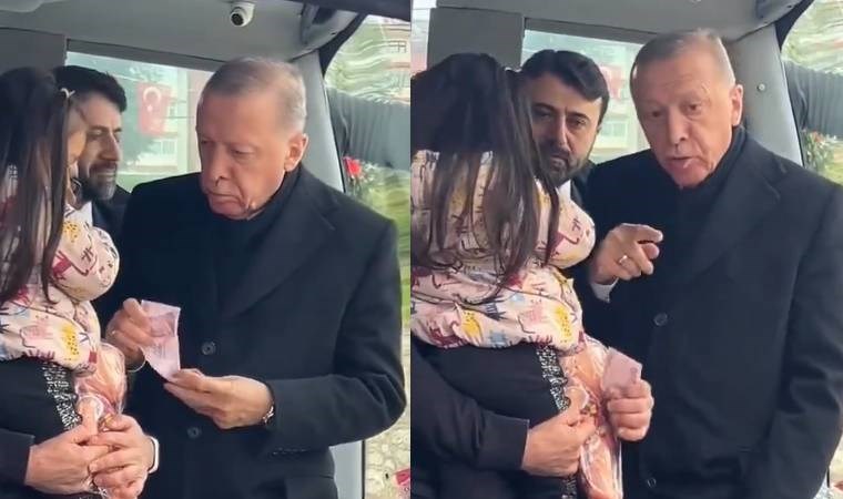 Erdoğan'dan küçük çocuğa 200 TL harçlık