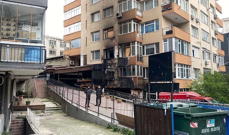 Beşiktaş'taki gece kulübü yangınında hasar gören binanın içi görüntülendi