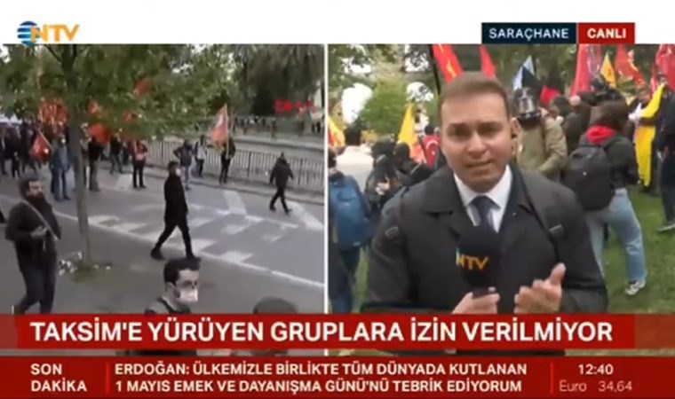 NTV yayınında ‘Taksim’ protestosu: ‘Saray'ın 1 Mayıs korkusu bu, ana akımda gösterin’