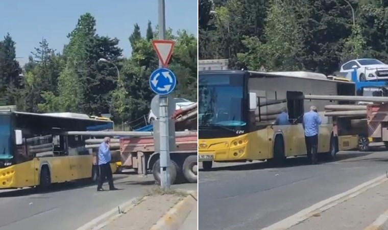 Yolcular ölümden döndü: Otobüsün camından direk girdi!