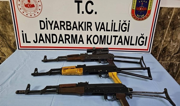 Diyarbakır'da 3 kalaşnikof piyade tüfeği ele geçirildi