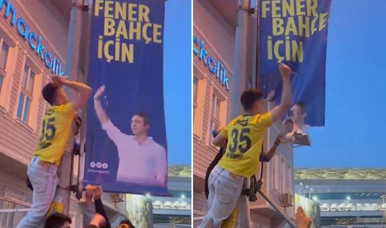 Fenerbahçe taraftarları Ali Koç'un afişlerini paramparça etti