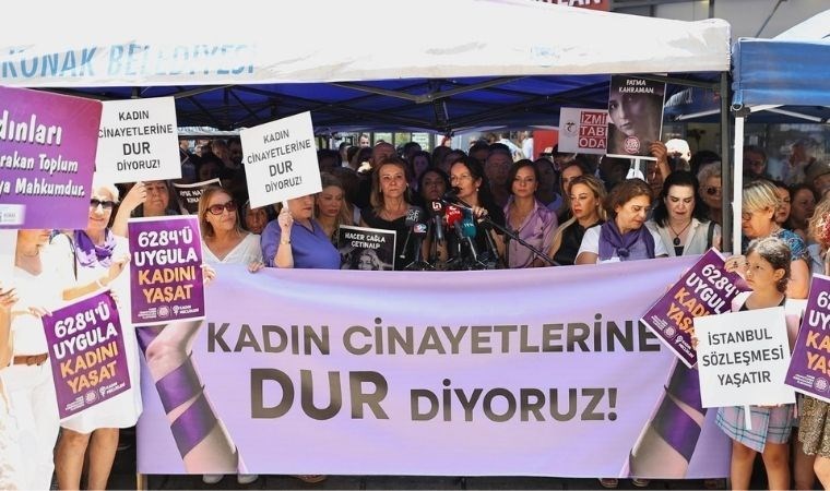 İzmir'de kadın cinayetleri protesto edildi