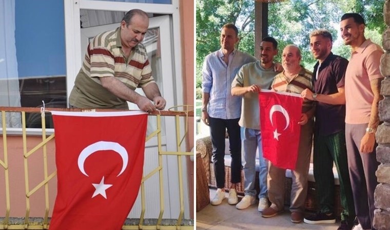 Milli takım oyuncuları 'Bayrak asan dayı' ile bir araya geldi!