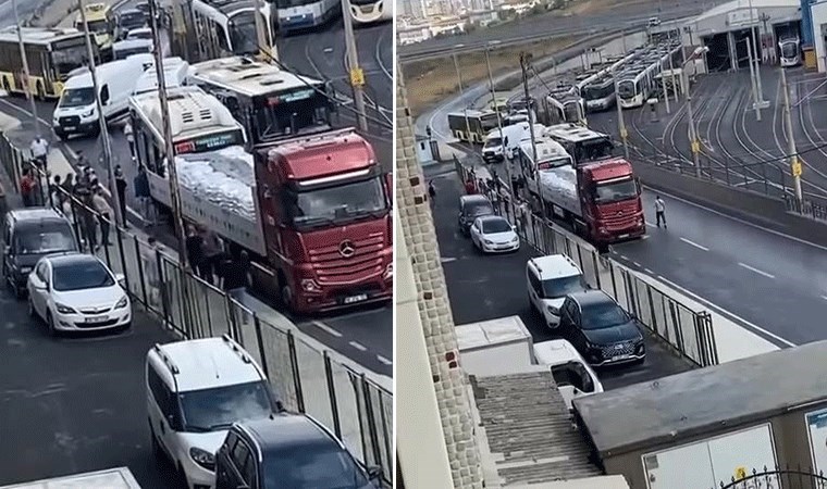 Sultangazi'de İETT otobüsü TIR'a çarptı: Yaralılar var!