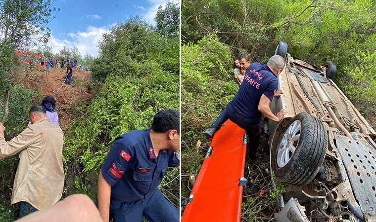 Adana'da yoldan çıkan otomobil takla attı: 7 yaralı