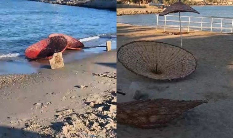 Kuşadası’nda vandalların son hedefi plajlar oldu